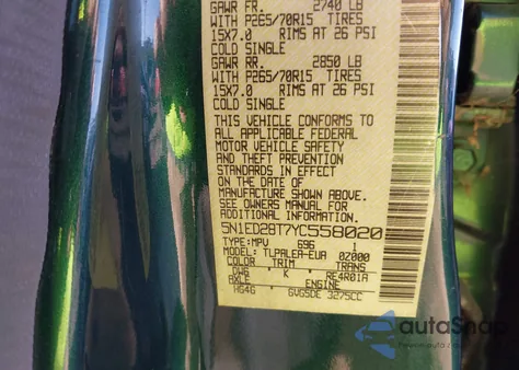 2000 Nissan Xterra Se/Xe from USA, damaged, VIN 5N1ED28T7YC558020